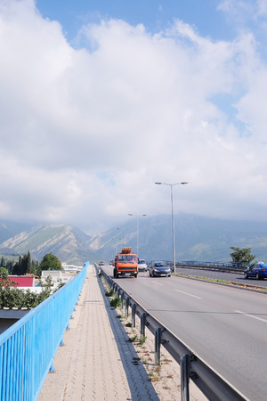 The image of  the pedestrian area to roadの写真素材