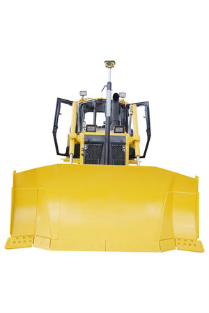 bulldozer under the white background