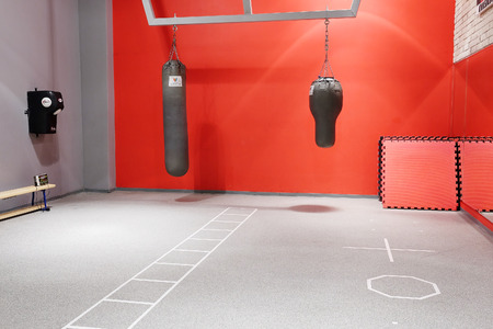 Moscow, Russia, October, 7, 2015: interior of boxing hall in a modern fitness center in Moscow. Today fitness centers are very popular with Muscovitesのeditorial素材