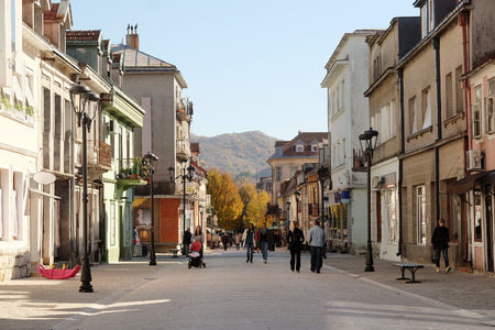 Cetine, Montenegro, November, 4: Pedestrian street in the center of Cetine - the old capital of Montenegroのeditorial素材