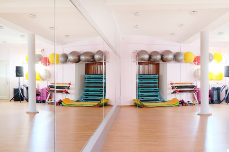 Interior of a modern fitness hallの写真素材