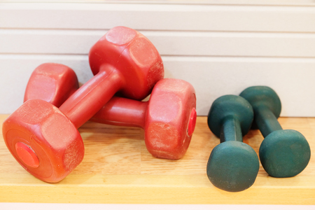 The image of wights in a fitness hallの写真素材