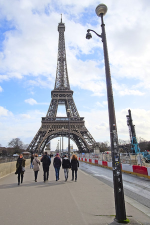 Paris, France, February 8, 2016: Eiffel tower, Paris, France - one of the simbols of this cityのeditorial素材