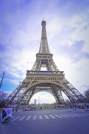Paris, France, February 8, 2016: Eiffel tower, Paris, France - one of the simbols of this cityのeditorial素材