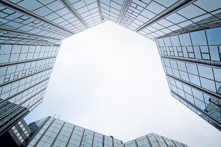 Defense, Paris, France, February 9, 2016: sky-scrapers in a Paris district Defense. Because of it's modern 
architecture this district is called the Paris Manhattanのeditorial素材