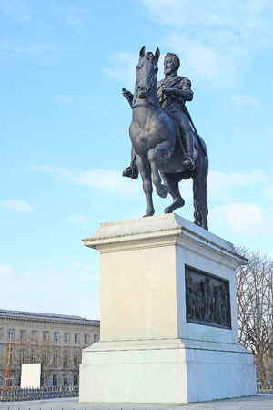 Paris, France - February 8, 2016: monument of Henry IV in Paris, Franceのeditorial素材