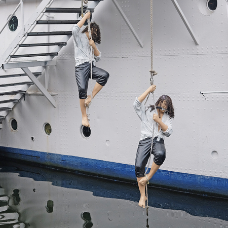 Stockholm, Sweden - March, 15, 2016: Mannequins pirates on a ship-restaurant in Stockholm, Swedenのeditorial素材