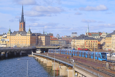 Stockholm, Sweden - March, 16, 2016: subway train in a center of Stockholm, Swedenのeditorial素材