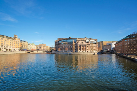 Stockholm, Sweden - March, 16, 2016: panorama of an old town of Stockholm, Swedenのeditorial素材