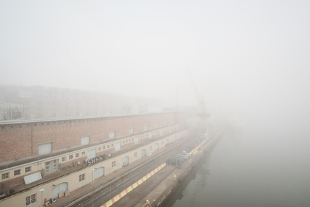 Helsinki, Finland - April, 4, 2016: harbour in a frog in Helsinki, Finlandのeditorial素材