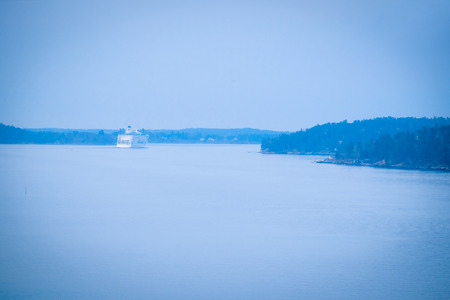 passanger boat in Baltic sea near Stockholm, Swedenのeditorial素材
