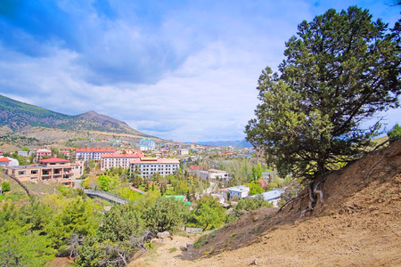 panorama of Sudak in the Crimeaのeditorial素材