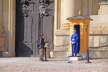 Stockholm, Sweden - March, 16, 2016: guard of honor in Stockholm, Swedenのeditorial素材
