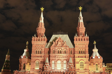 Moscow, Russia - May, 14, 2016: Panorama of Red Square in a night, Moscow, Russiaのeditorial素材