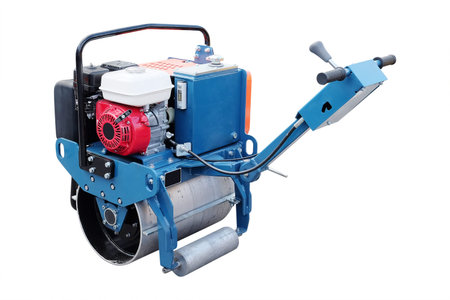The image of a road rollers under the white background