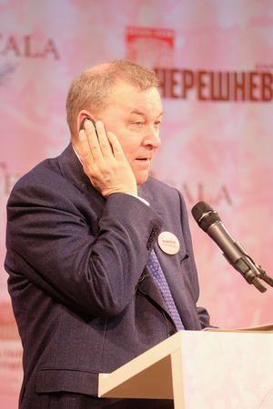 Moscow, Russia - May, 23, 2016: Vladimir Urin, director of the Moscow Bolshoy Theatre on the press conference devoted to tours of the La Scala theater in Moscow.のeditorial素材
