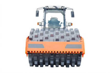 The image of a road rollers under the white background