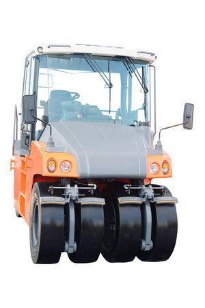 The image of a road rollers under the white background