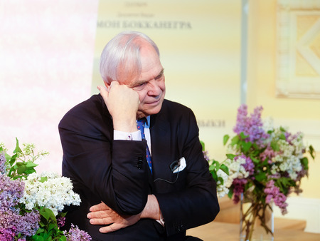 Moscow, Russia - May, 23, 2016: artistic director of the La Scala Aleksander Pereira on the press conference devoted to tours of the La Scala theater in Moscow.のeditorial素材