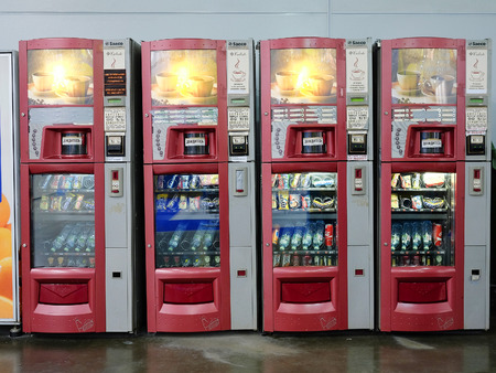 Moscow, Russia, May, 31: vending machines in exhibition center Crocuss City in Moscow, Russiaのeditorial素材