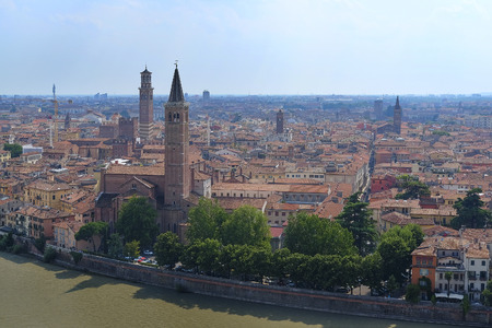 VERONA, ITALY - JULY, 2, 2016: Panorama of Verona, Italyのeditorial素材