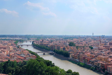 VERONA, ITALY - JULY, 2, 2016: Panorama of Verona, Italy