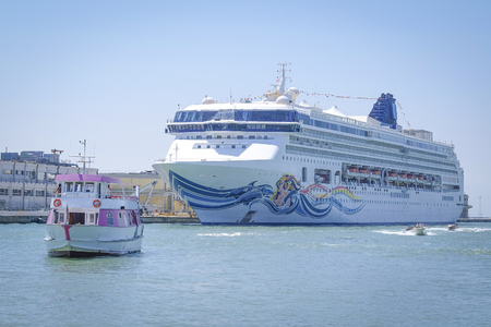 Venice, Italy, June, 21, 2016: cruise ship in Venice quay, Italyのeditorial素材