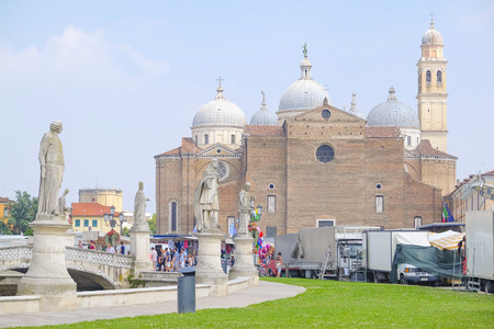 PADOVA, ITALY - JULY, 9, 2016: St. Anthony Cathedral in Padova, Italy. Veiw from Prato della Valleのeditorial素材