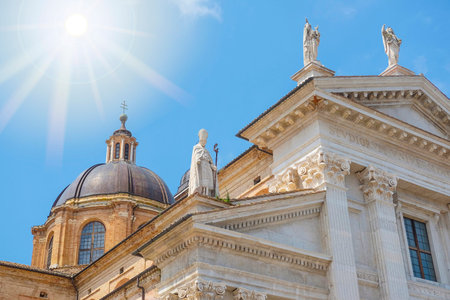 Urbino, Italy - August, 1, 2016: City Cathedral in Urbino, Italy