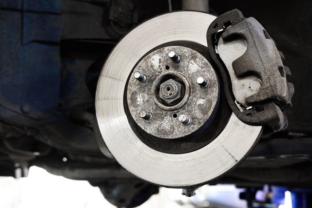 The image of a calliper disk brake close upの写真素材
