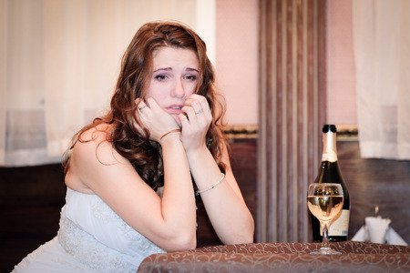 Portrait of a fiance in a sadnessの写真素材