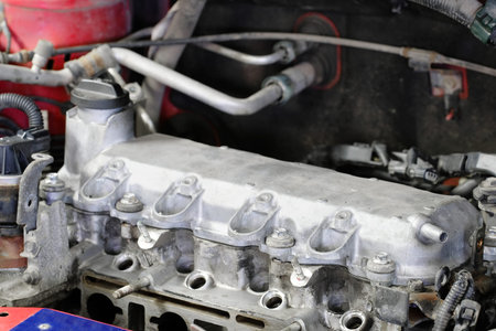 The image of a car engine compartment
