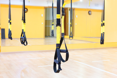 aerial ribbons in a modern fitness hall の写真素材