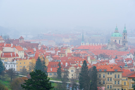 Prague, Czechia - November, 21, 2016: panorama of a historical part of Prague, Czechiaのeditorial素材
