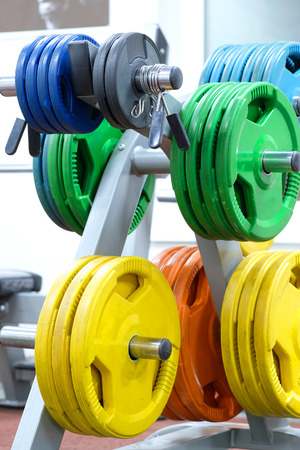 The image of wights in a fitness hallの写真素材