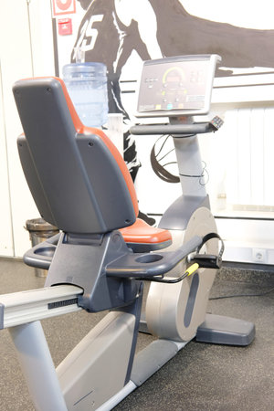 Interior of a fitness hall with fitness equipment