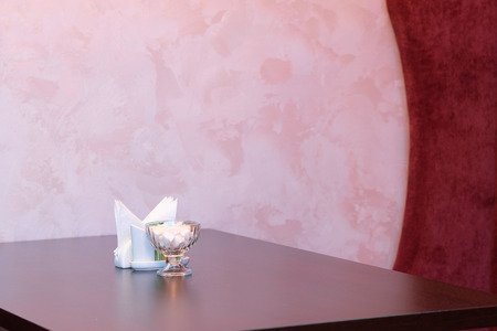 Sugar on a table in a cafeの写真素材