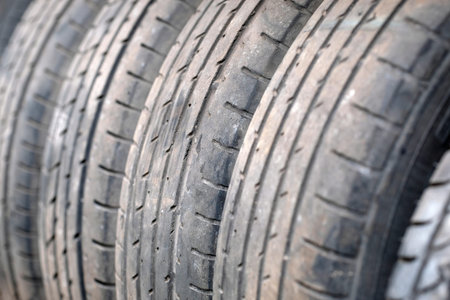 Background with the image of tire protector