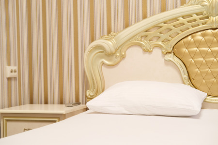 Interior of a hotel bedroomの写真素材