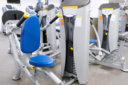Interior of a fitness hall with fitness equipment