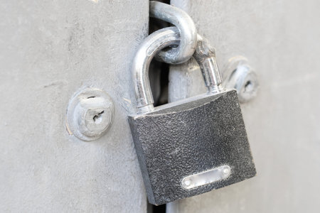 The image of a lock on a door
