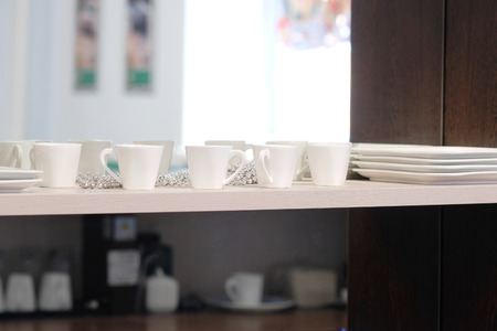 Interior of a cafe with bar counter の写真素材