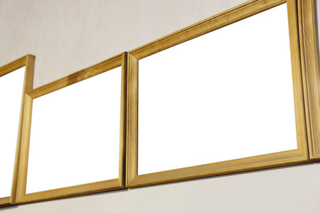 Empty frame from a picture, document, diploma or commendation on a wall