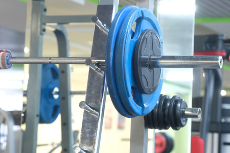 wights in a fitness hallの写真素材