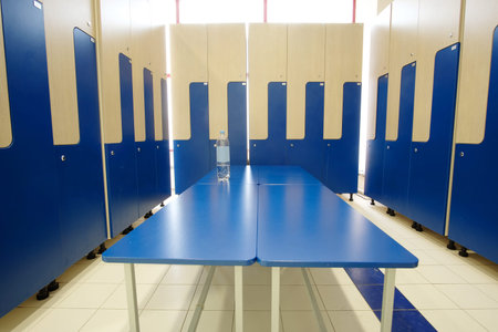 Interior of a locker room in fitness club