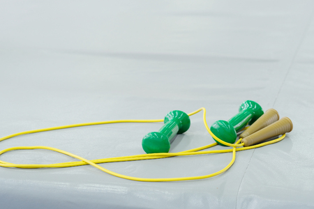 jump rope ina fitness clubの写真素材