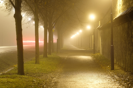 Night street in Pragueの写真素材