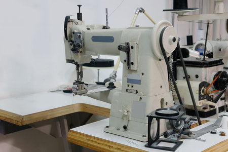 Interior of  of sewing machine