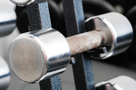 The image of weights in a fitness hallの写真素材