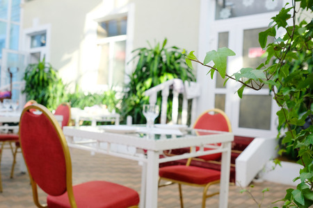 Interior of a modern restaurantの写真素材